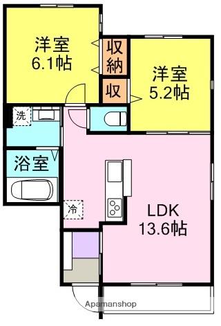 KOYOMI(2LDK/1階)の間取り写真