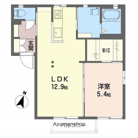 リバーサイド中島EF(1LDK/1階)の間取り写真