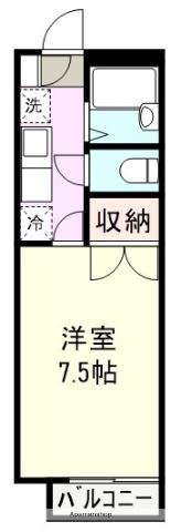 セセラギガーデン壱番館(1K/1階)の間取り写真