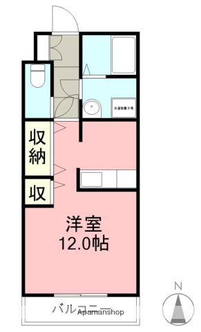 丸和マンションⅡ(ワンルーム/2階)の間取り写真