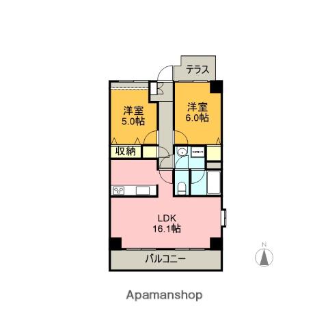 フラッツ・ホリー(2LDK/1階)の間取り写真