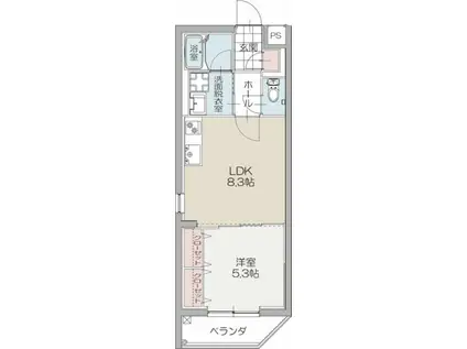 ヴィオラ文教町(1LDK/4階)の間取り写真