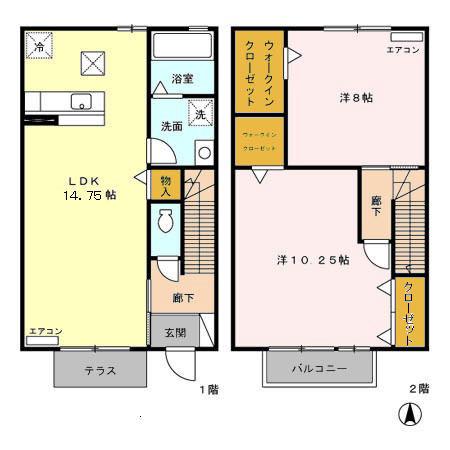 グランドゥール　アユツボ(2LDK)の間取り写真