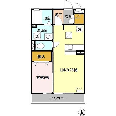 アール・ドゥ・ヴィーヴル(1LDK/1階)の間取り写真