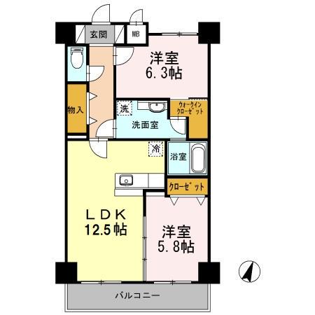 M・F・N ETERNITY(2LDK/7階)の間取り写真