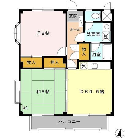 ハイツ和田(2DK/2階)の間取り写真