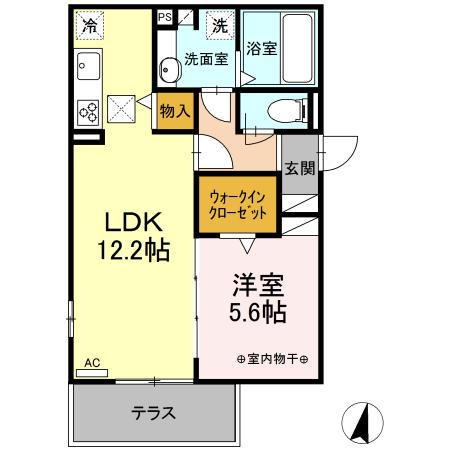 ルピナス(1LDK/1階)の間取り写真