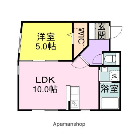 ファウンテンヒルズ大宮町(1LDK/1階)の間取り写真
