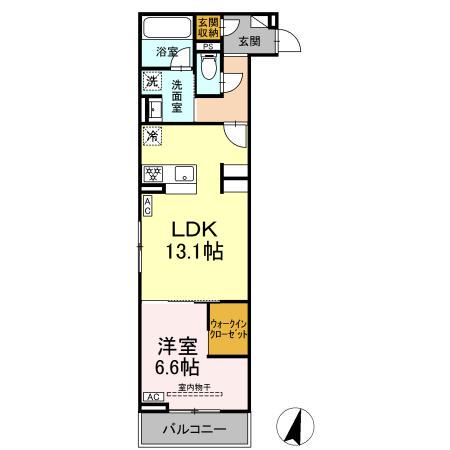 アローフィールド杏(1LDK/2階)の間取り写真