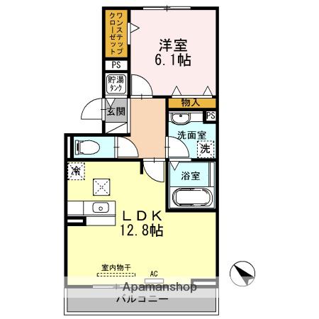 グランデ北沢Ⅱ(1LDK/2階)の間取り写真