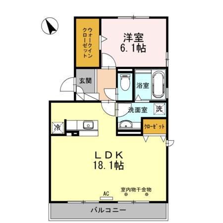 タウンリバティー(1LDK/3階)の間取り写真