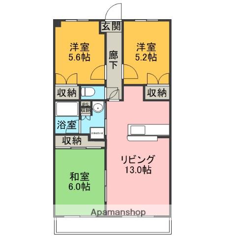 セピアコート(3LDK/3階)の間取り写真