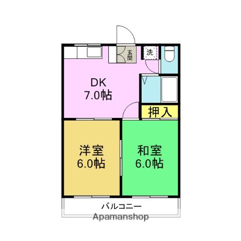 ストークハウスS(2DK/3階)の間取り写真