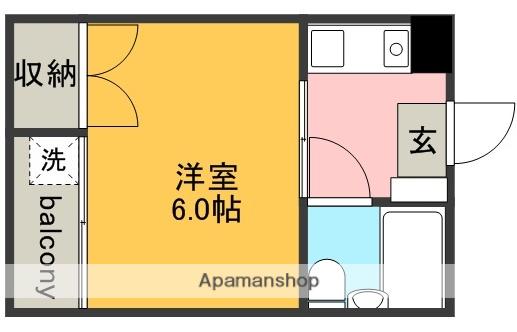 加茂川リバーサイドマンション(1K/1階)の間取り写真