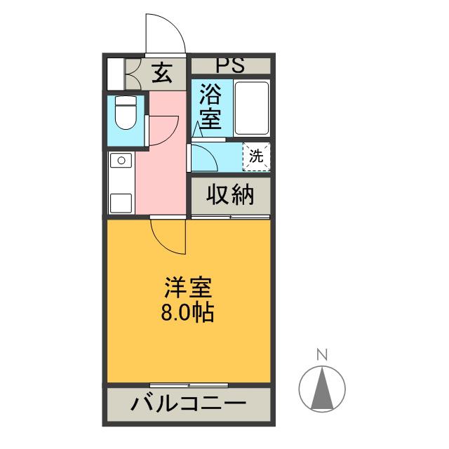 グランドパレス長泉C(1K/2階)の間取り写真