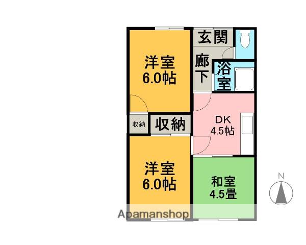 東海道本線 沼津駅 徒歩42分 1階建 築39年(3DK/1階)の間取り写真