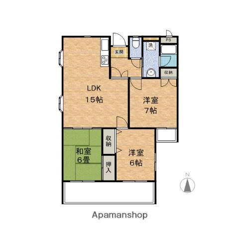 Mコーポ2(3LDK/3階)の間取り写真