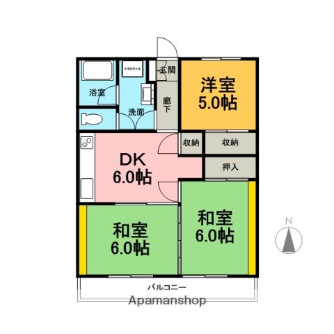 三恵マンション(3DK/3階)の間取り写真