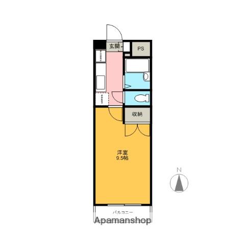 サンヒルズ(1K/2階)の間取り写真