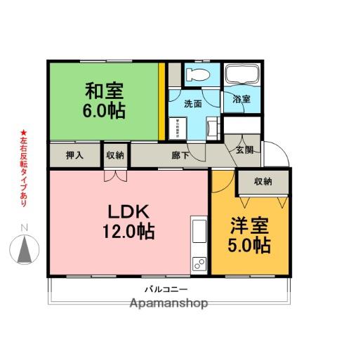 駿河ハイツ(2LDK/4階)の間取り写真