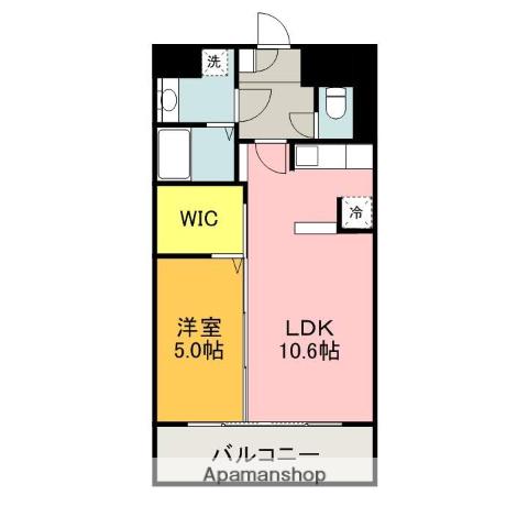 ティアラ川村(1LDK/9階)の間取り写真