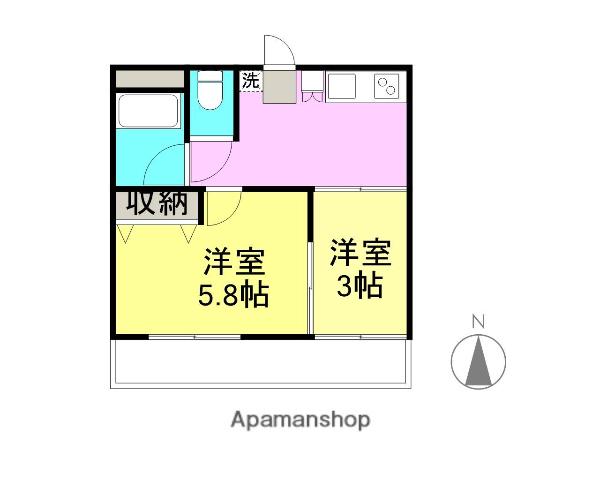 シティコーポ高島(2K/3階)の間取り写真