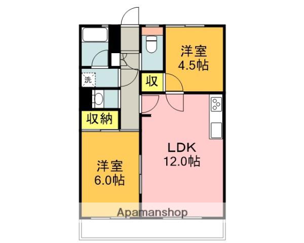 MONTRAY大岡(2LDK/1階)の間取り写真