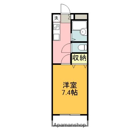 フローラル山王台(1K/2階)の間取り写真