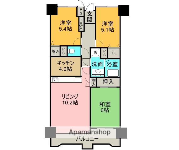 藤和シティコープ沼津(3LDK/1階)の間取り写真