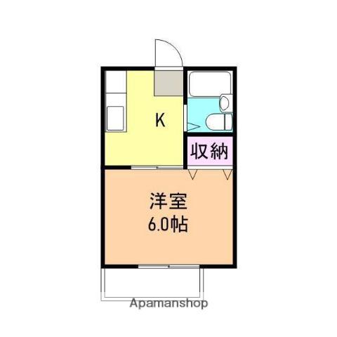 くらやすハイツ(1K/1階)の間取り写真