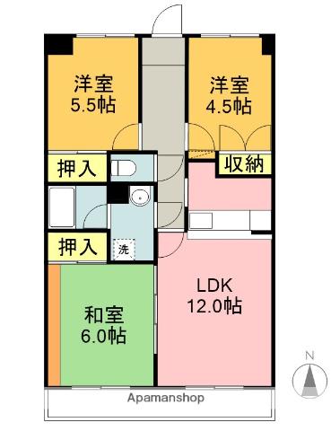 サニープレイス(3LDK/2階)の間取り写真
