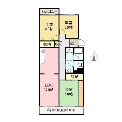 グレース(3LDK/3階)の間取り写真