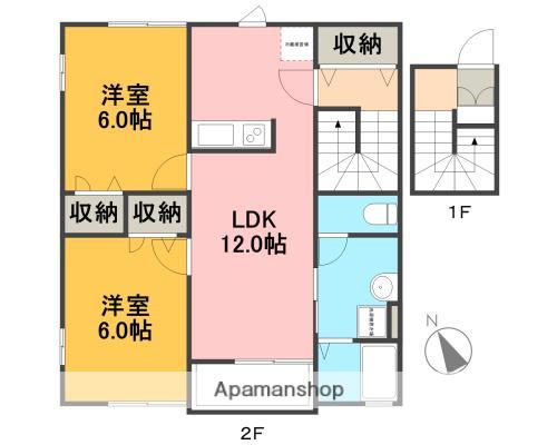 グランドヴィラージュ(2LDK/2階)の間取り写真