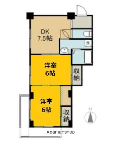 コルディエラ下河原(2DK/2階)の間取り写真