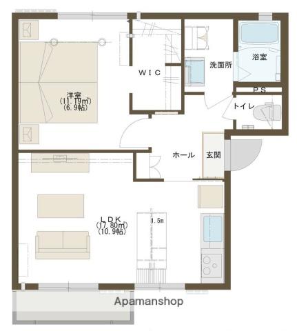 MMハイツ374(1LDK/2階)の間取り写真