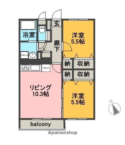 メゾン プランドール(2LDK/3階)の間取り写真