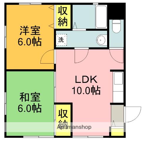 コーラル庄栄(2LDK/1階)の間取り写真