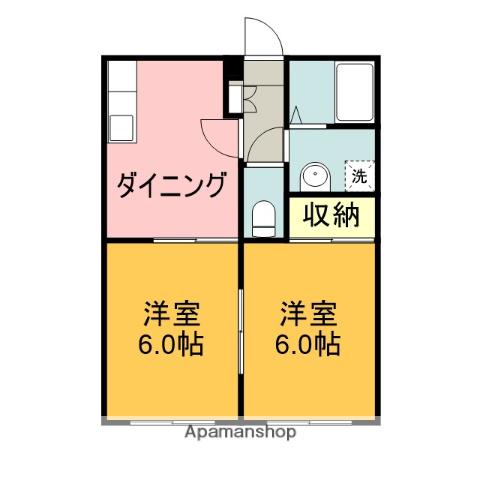 SUNGARDEN21(2K/2階)の間取り写真