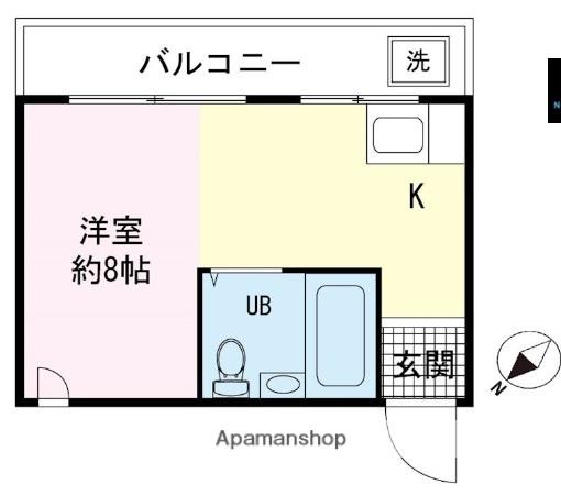 CASA大岡(ワンルーム/1階)の間取り写真