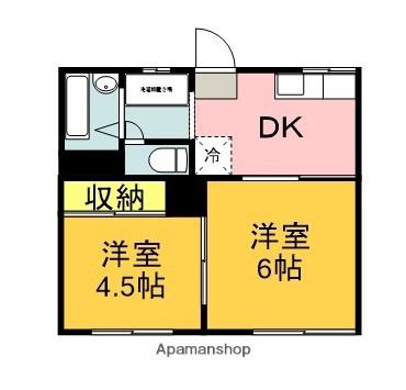 シティハイツオオタケA・B(2DK/1階)の間取り写真
