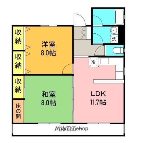 ブリーズHILL(2LDK/3階)の間取り写真