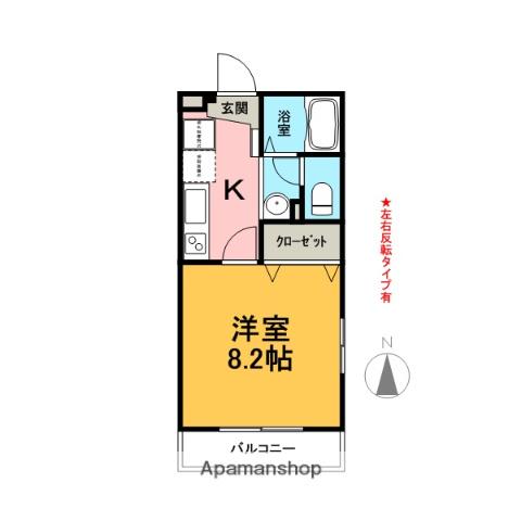 LEAF・GREEN(1K/2階)の間取り写真