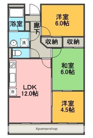 リバーパレス(3LDK/2階)の間取り写真