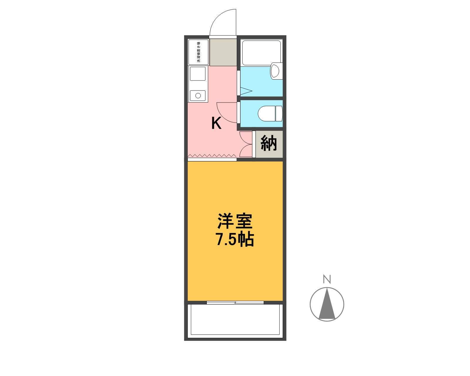 シェルげんぽう(1K/3階)の間取り写真