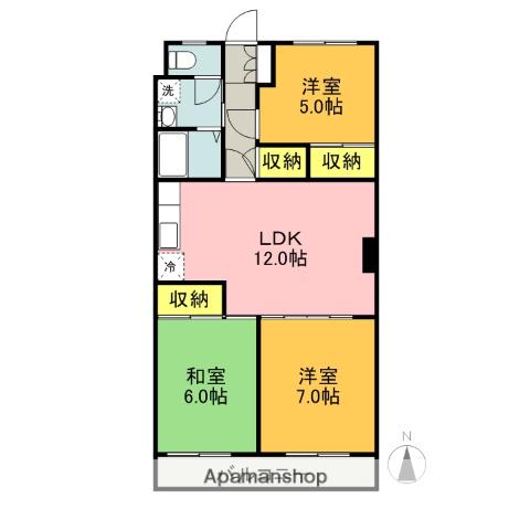 コーポリジェール(3LDK/1階)の間取り写真