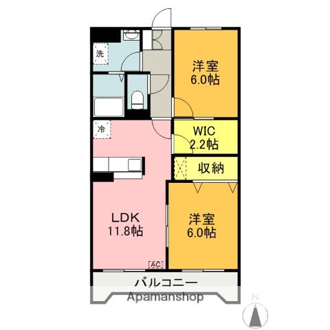 ベルセゾン(2SLDK/1階)の間取り写真