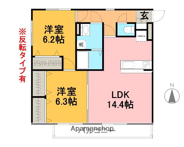 PRIMAVERA(2LDK/1階)の間取り写真