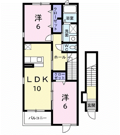 東海道本線 沼津駅 徒歩29分 2階建 築16年(2LDK/2階)の間取り写真