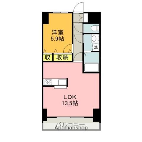 ベルアイランド(1LDK/2階)の間取り写真