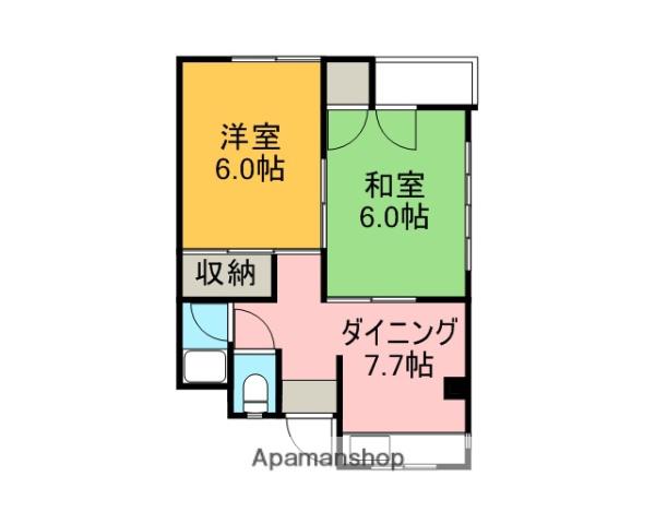 コーポワタナベ(2DK/2階)の間取り写真